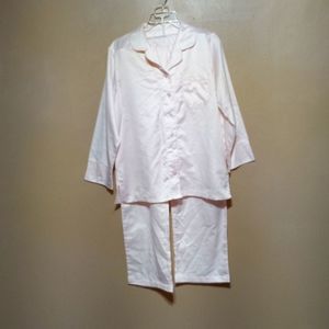 CAROLE HOCHMAN pastel pink striped cotton polyester pajamas, sz S